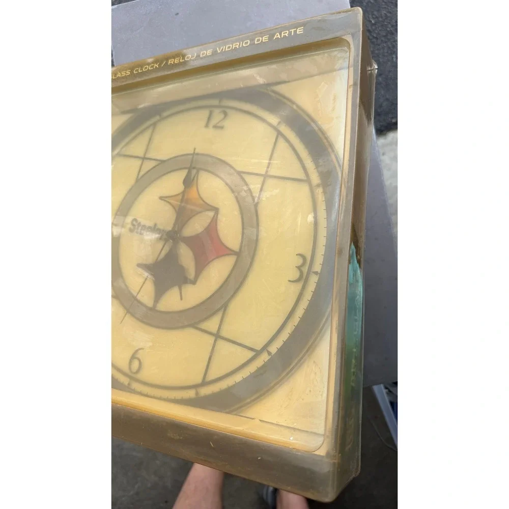 Pittsburgh Steelers Art-Glass Wall Clock NFL-PST-274 The Memory Company New Box